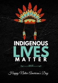 Black Maximalist  Native Americans' Day A4 template