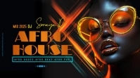 Black Maximalist Neon Black And Orange Afro House Youtube Thumbnail template