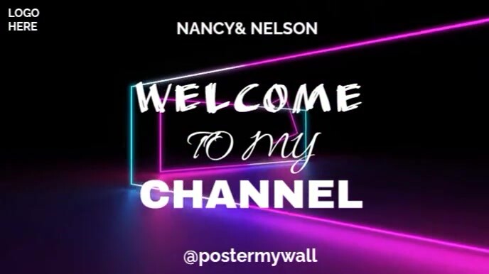 Black Maximalist Neon Welcome Intro Animation  Digital Display (16:9) template