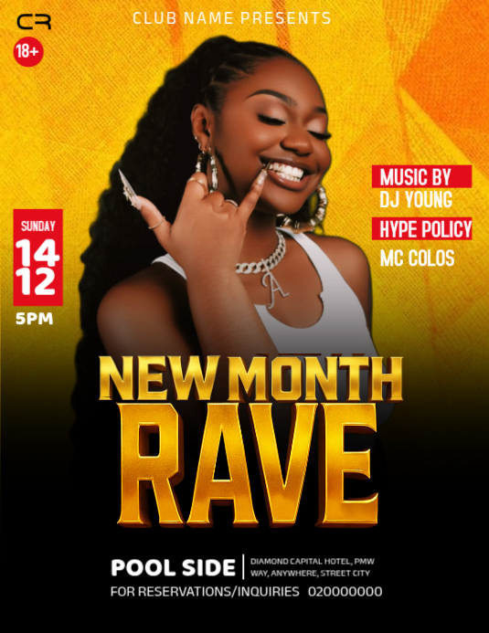 Black Maximalist New Month Rave Flyer (us Letter) Template | PosterMyWall