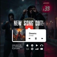 สีดำ Music Release Quadrato Template