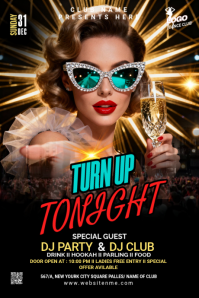 Black DJ Party Grafika na Tumblr Template