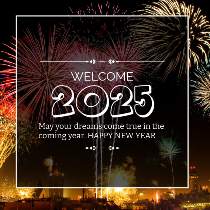 Black Maximalist New Year's Poster  Instagram Post template