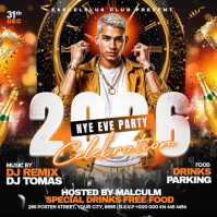 Black Maximalist New Year 2026 Celebration Video Template – Champagne Party, Club Night & Nye Event Instagram Post