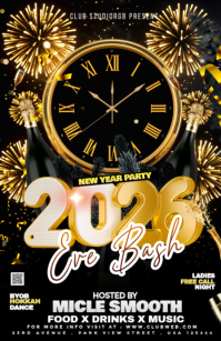 Black Maximalist New Year 2026 Eve Bash Party Template Tabloid