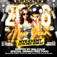 Black Maximalist New Year 2026 Nye Event Flyer Instagram Post template
