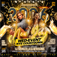 Black Maximalist New Year 2026 Nye Party Instagram Post template