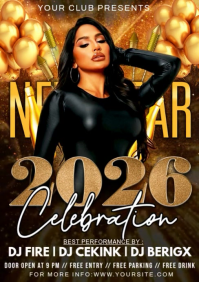 Black Maximalist New Year A3 template