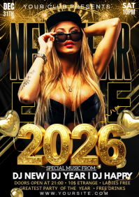 Black Maximalist New Year A3 template