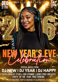 Black Maximalist New Year A4 template