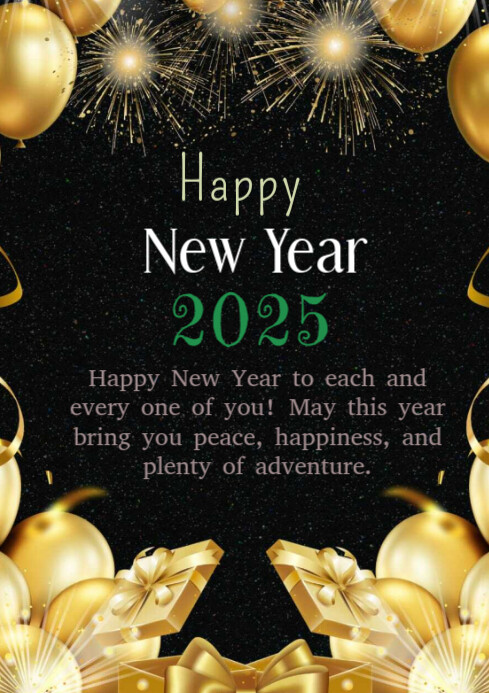 Black Maximalist New Year Closed  A4 template