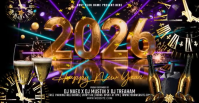 Black Maximalist New Year Eve Facebook Event Cover Facebook-Veranstaltungscover template