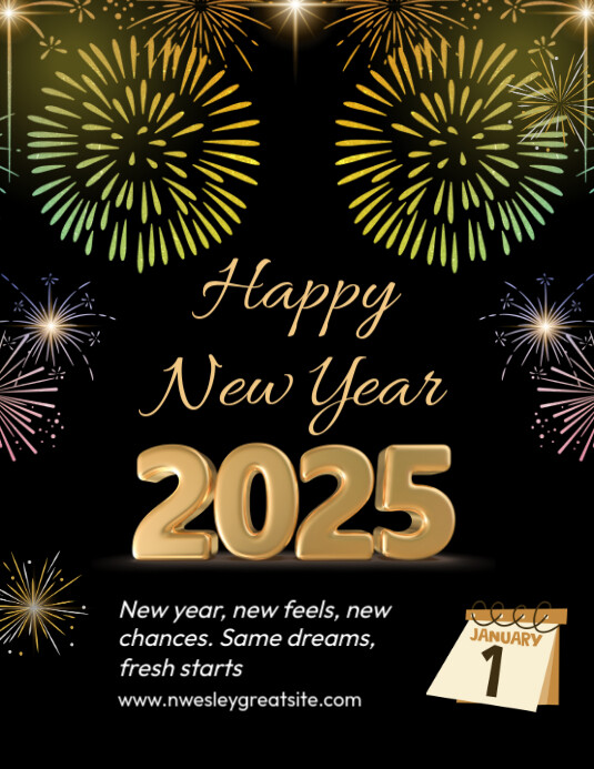 Copy of Black Maximalist New Year Flyer (us Letter) | PosterMyWall
