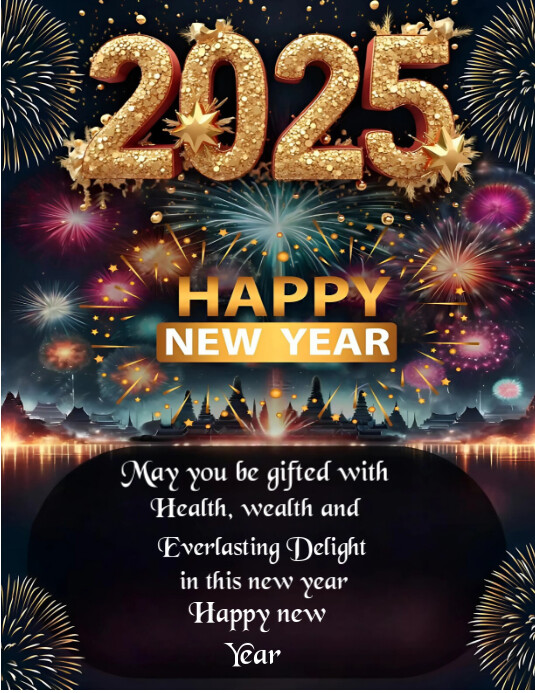 Copy of Black Maximalist New Year Greetings Ceo Style Flyer (us Letter ...