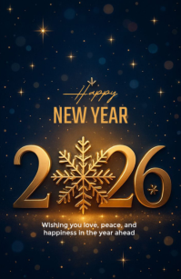 Black Maximalist New Year Half Page Wide template