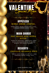 Black Maximalist Valentine's Menu  Pinterest Graphic template