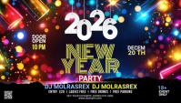Black Maximalist New Year Party Blog Header template