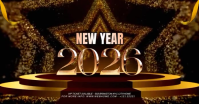 Black Maximalist New Year Party Facebook Shared Image template
