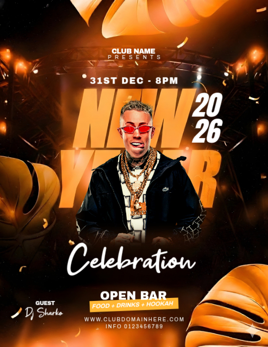 Copy of Black Maximalist New Year Party Flyer (us Letter) | PosterMyWall