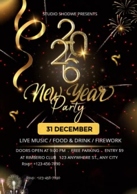 Sort New Year Party Celebration A6 Template