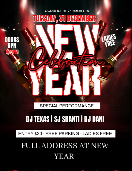 Black Maximalist New Year Special Performance Flyer (us Letter ...