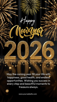 Black Maximalist  New Year Wishes  Instagram Story template