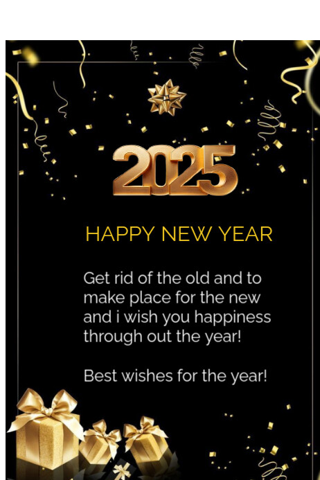 Copy of Black Maximalist New Year Wishes Poster | PosterMyWall