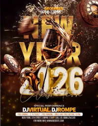 Black Maximalist New Years Party Flyer Flyer (us Letter) template