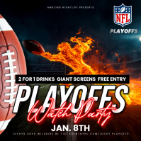 Black Maximalist Nfl Playoffs Watch Party Night With Giant Screens Instagram Post template