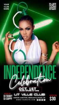 Black Independence Celebration Ecrã digital Template