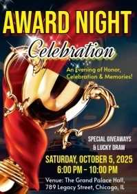 Black Maximalist Night Award Trophy A4 template