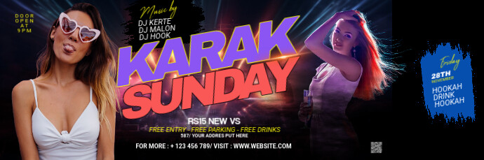 Black Maximalist Night Club Email Header E-poskop template