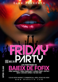 Black Maximalist Night Club Flyer A2 template