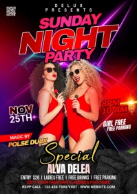 Black Maximalist Night Club Flyer A2 template