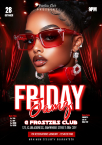 Black Maximalist Night Club Flyer  A3 template