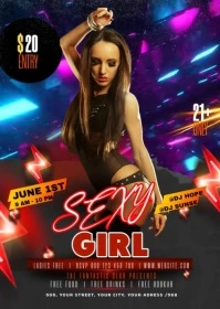Black Maximalist Night Club Flyer  A6 template