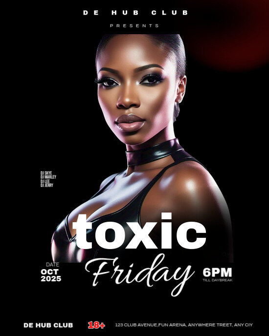 Black Maximalist Night Club Flyer  Instagram Portrait template