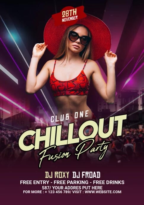 Black Maximalist Night Club Party A2 template