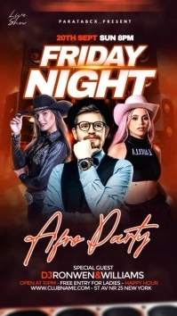 Black Maximalist Night Club Party  Digital Di Affichage numérique (9:16) template