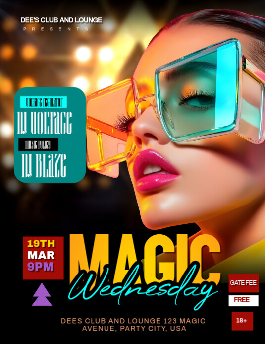 Black Maximalist Night Club Party  Flyer (us Letter) template