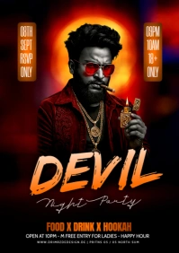 Black Maximalist Night Club Party Flyer A4 template