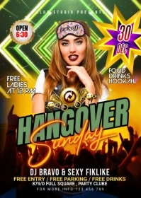 Black Maximalist Night Club Party Flyer A6 template