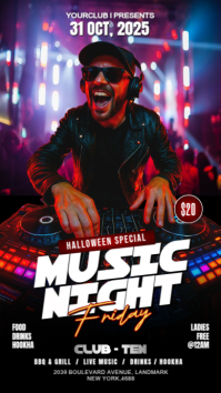 Black Maximalist Night Club Party Flyer Instagram Story template