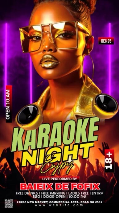 Black Maximalist Night Club Party Instagram Story Template | PosterMyWall