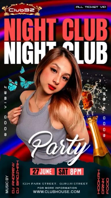 Black Maximalist Night Club Party Instagram Story Template | PosterMyWall