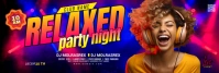 Black Maximalist Night Club Party Linkedin Banner template