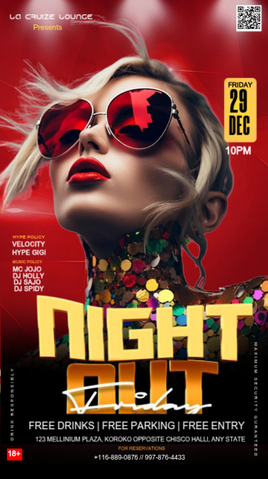 Black Maximalist Night Out Party Instagram Story Template | PosterMyWall