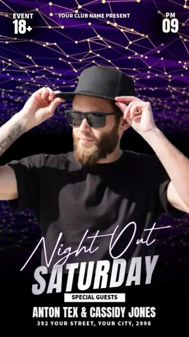 Plantilla de Black Maximalist Night Out Party Instagram S | PosterMyWall