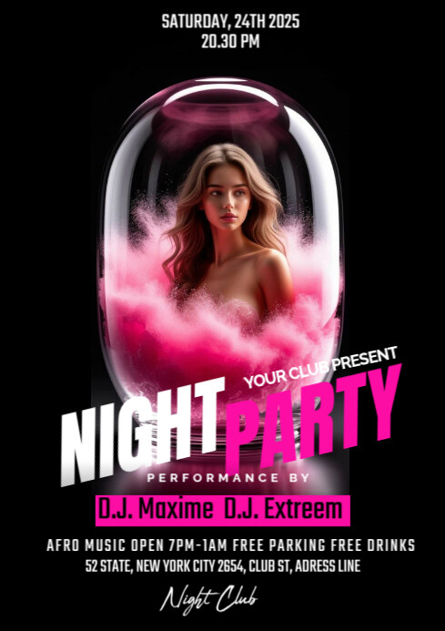 Plantilla de Black Maximalist Night Party A1 | PosterMyWall