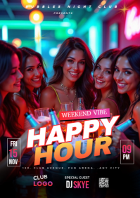 Black Maximalist Night Party Design Template  A3